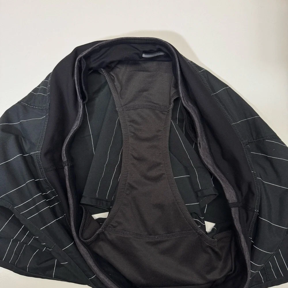 EUC Lululemon Speed Shorts Black With Reflective Stripes Size 8 - Picture 5 of 6